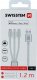 Kabel USB Swissten USB-A - USB-C + micro-B + Lightning 1.2 m Srebrny (SV0153259010) 2