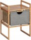 Wenko Stolik pomocniczy BAHARI, bambusowy, z materiałowym koszem do przechowywania, kwadratowy,Wenko 1