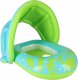 Bestway BESTWAY 34091 Kółko do pływania dla niemowląt koło pontonik dla dzieci dmuchany z siedziskiem z daszkiem zielony 1-2lata 18kg 1