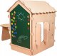 Ikonka Domek ogrodowy drewniany stolik tablica kredowa 86 x 137 x 105 cm 5