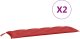 vidaXL Poduszki na ławkę ogrodową, 2 szt., czerwona, tkanina Oxford 2