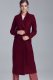 Nife Elegancki bordowy płaszcz dwurzędowy - PL06 (kolor bordo, rozmiar 38) 5