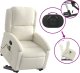 vidaXL Rozkładany fotel masujący, podnoszony, kremowy, aksamitny 5