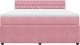 vidaXL Łóżko kontynentalne z materacem, różowe, 180x200 cm, aksamit 4