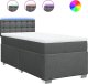 vidaXL Łóżko kontynentalne z materacem, ciemnoszara tkanina 90x200 cm 2
