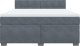vidaXL Łóżko kontynentalne z materacem, ciemnoszare, 180x200cm aksamit 6