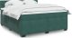 vidaXL Łóżko kontynentalne z materacem, ciemnozielone, 180x200 cm 1