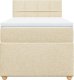 vidaXL Łóżko kontynentalne z materacem, kremowe, tkanina, 90x200 cm 6