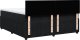 vidaXL Łóżko kontynentalne z materacem, czarne, 180x200 cm, aksamit 8