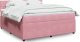 vidaXL Łóżko kontynentalne z materacem, różowe, 180x200 cm, aksamit 1