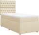 vidaXL Łóżko kontynentalne z materacem, kremowe, tkanina, 90x200 cm 2