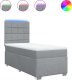 vidaXL Łóżko kontynentalne z materacem, jasnoszare, tkanina, 90x200 cm 2