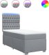 vidaXL Łóżko kontynentalne z materacem, jasnoszare, tkanina, 90x200 cm 2