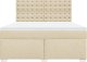 vidaXL Łóżko kontynentalne z materacem, kremowe, tkanina, 180x200 cm 6