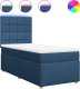 vidaXL Łóżko kontynentalne z materacem, niebieskie, tkanina, 90x200 cm 2