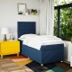 vidaXL Łóżko kontynentalne z materacem, niebieskie, tkanina, 90x200 cm 5