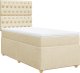vidaXL Łóżko kontynentalne z materacem, kremowe, tkanina, 90x200 cm 3