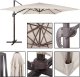 Springos Parasol ogrodowy 440 cm z pokrowcem duży na wysięgniku na balkon, taras ecru UNIWERSALNY 7