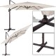 Springos Parasol ogrodowy 440 cm z pokrowcem duży na wysięgniku na balkon, taras ecru UNIWERSALNY 8