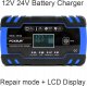 Farrot mocny prostownik lcd do akumulatorów 12v/8a 24v/4a 2