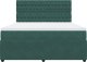 vidaXL Łóżko kontynentalne z materacem, ciemnozielone, 180x200 cm 4