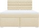 vidaXL vidaXL Łóżko kontynentalne z materacem, kremowe, tkanina, 180x200 cm 6
