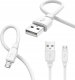 Kabel USB Jellico USB-A - microUSB 1 m Biały (6974929202224) 1
