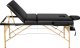 Tectake 3-strefowy stoł do masażu Somwang z 7,5 cm wyściółką, rolkami i drewnianą ramą - czarny 3