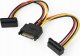 Kabel zasilający Gembird Rozdzielacz zasilania kątowy SATA - 2xSATA 15 cm 1