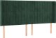 vidaXL Zagłówek do łóżka z LED, ciemnozielony 163x16x118/128cm aksamit 3