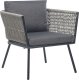Beliani Zestaw mebli balkonowych z technorattanu szary GARGANO 3