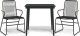 Triton 3-częściowy zestaw mebli ogrodowych, czarny, rattan PVC 2