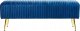 Beliani Ławka do sypialni welurowa niebieska PATERSON 4