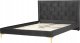 Beliani Łóżko welurowe 140 x 200 cm czarne LIMOUX 2