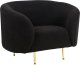 Beliani Fotel boucle czarny LOEN 2