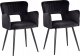 Beliani Zestaw 2 krzeseł do jadalni welurowe czarne SANILAC 1