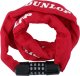 Dunlop ZAPIĘCIE ROWEROWE DUNLOP ŁAŃCUCH NA SZYFR DŁ.120CM - CZERWONY 1