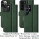 Surazo SURAZO Premium MJ - Skórzane Etui Na Smartphone Portfel z Klapką - Nubuk Zielony Apple iPhone 15 4