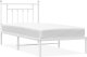 vidaXL vidaXL Metalowa rama łóżka z wezgłowiem, biała, 90x190 cm 2