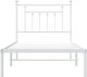 vidaXL vidaXL Metalowa rama łóżka z wezgłowiem, biała, 90x190 cm 6