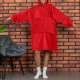Froster Bluzair Koco Bluza Oversize Kapturem Czerwona 4w1 8