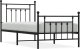 vidaXL vidaXL Metalowa rama łóżka z wezgłowiem i zanóżkiem, czarna, 90x200 cm 1