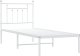 vidaXL vidaXL Metalowe łóżko z wezgłowiem, bez materaca, białe, 75x190 cm 5