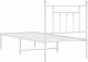 vidaXL vidaXL Metalowe łóżko z wezgłowiem, bez materaca, białe, 75x190 cm 8