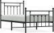 vidaXL vidaXL Metalowa rama łóżka z wezgłowiem i zanóżkiem, czarna, 80x200 cm 2