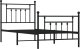 vidaXL vidaXL Metalowa rama łóżka z wezgłowiem i zanóżkiem, czarna, 80x200 cm 3
