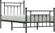 vidaXL vidaXL Metalowa rama łóżka z wezgłowiem i zanóżkiem, czarna, 80x200 cm 5