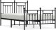 vidaXL vidaXL Metalowa rama łóżka z wezgłowiem i zanóżkiem, czarna, 135x190cm 2