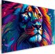 Feeby Obraz deco panel, Kolorowy Neonowy Lew Abstrakcja (Rozmiar 100x70) 1