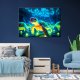 Feeby Obraz Deco Panel,  Kosmiczny żółw neon (Rozmiar 60x40) 1